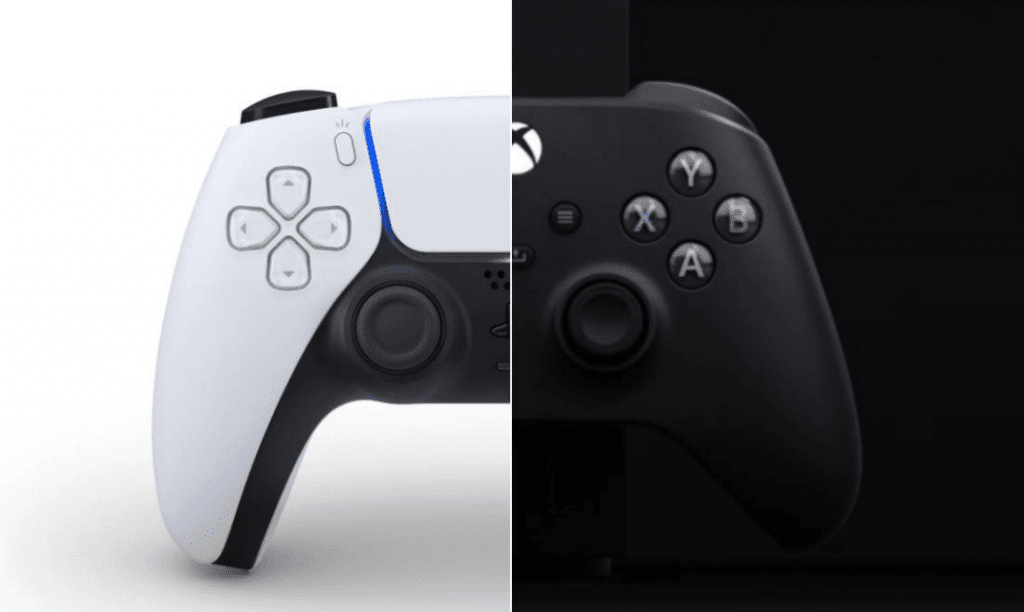 Mando de PS5 y mando de Xbox Series X