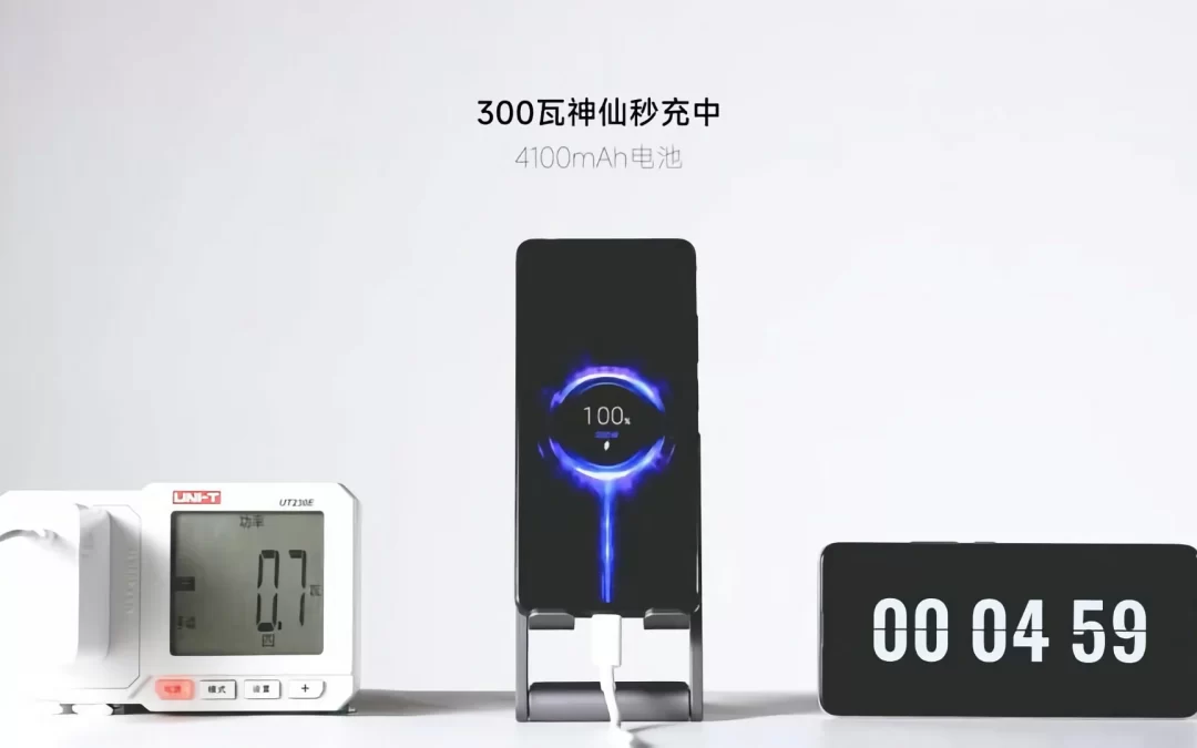 Xiaomi presenta su carga rápida de 300W que alcanza el 100% en 5 minutos