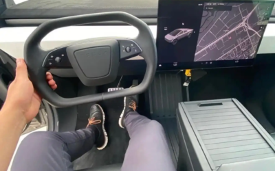 Asi seria el interior del Cybertruck de Tesla segun una imagen filtrada